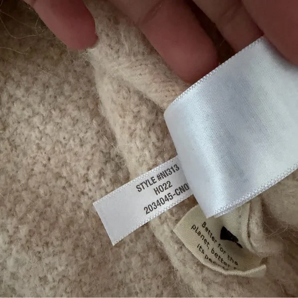 Madewell Cable Havener Pullover Sweater Boxy Beige Alpaca Wool Blend Size Medium - Picture 4 of 6